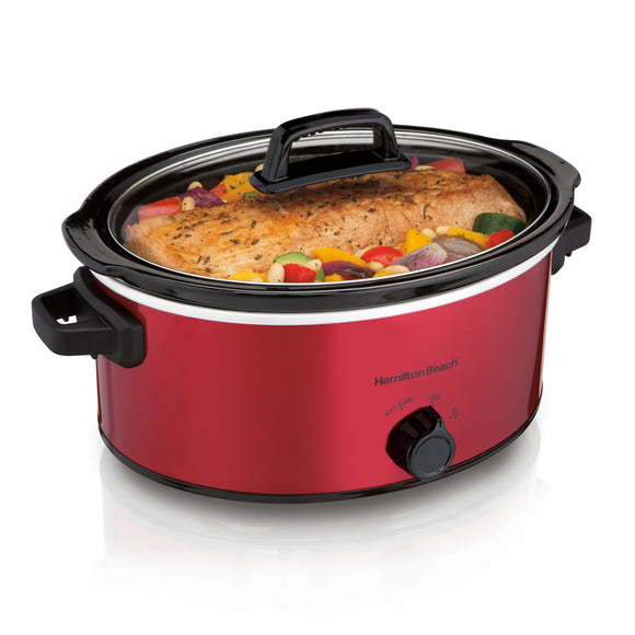  6 Quart Slow Cooker, Red