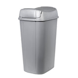 13.3-gallon Pivot Lid Trash Can, Silver with Decorative Texture