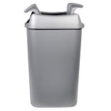 13.3-gallon Pivot Lid Trash Can, Silver with Decorative Texture