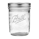 Glass Mason Jars with Lids & Bands, Wide Mouth, 16 oz, 12 Count