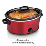  6 Quart Slow Cooker, Red