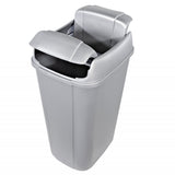 13.3-gallon Pivot Lid Trash Can, Silver with Decorative Texture